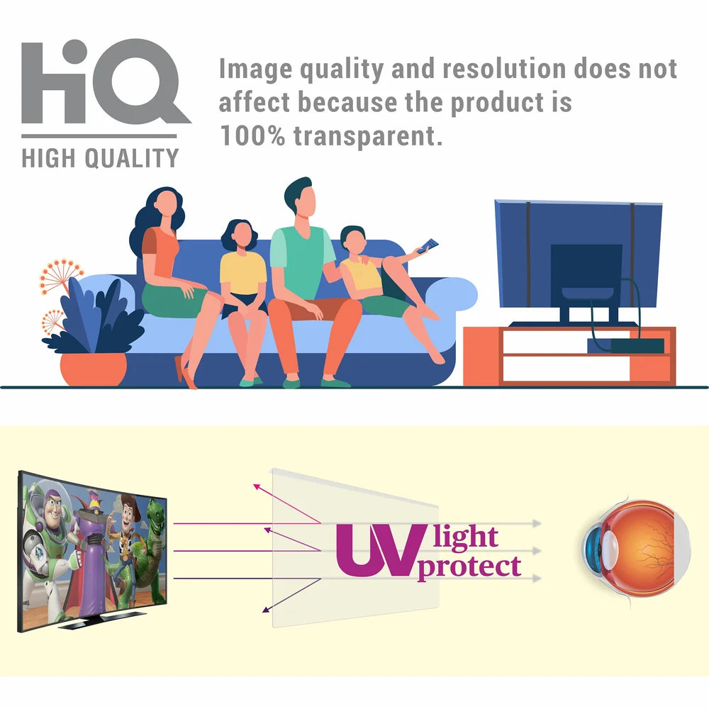 Original TV screen protector, scratch and impact resistant